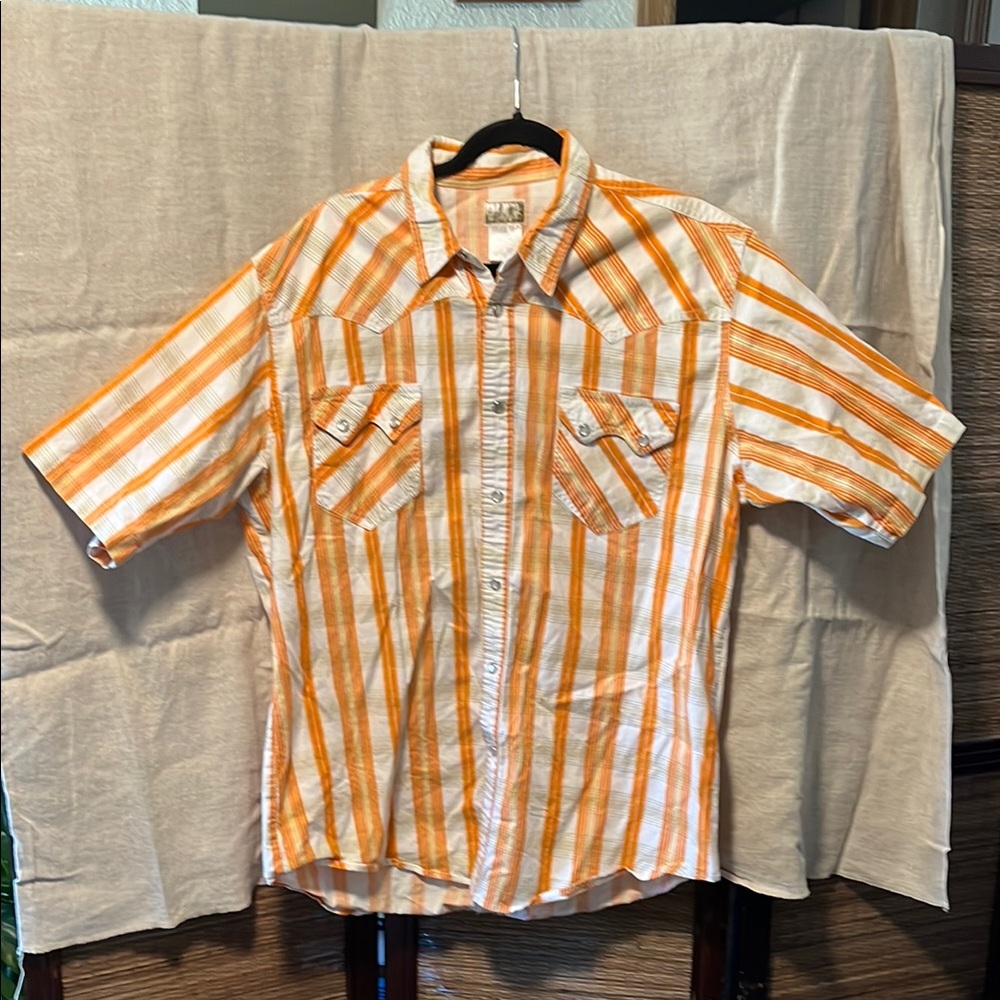 Men's Orange Striped Shirt